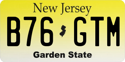 NJ license plate B76GTM
