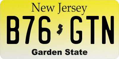 NJ license plate B76GTN