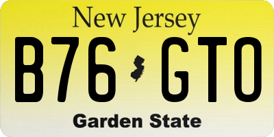 NJ license plate B76GTO