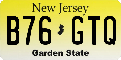 NJ license plate B76GTQ