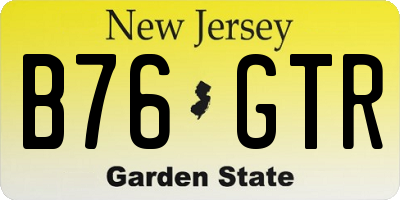 NJ license plate B76GTR