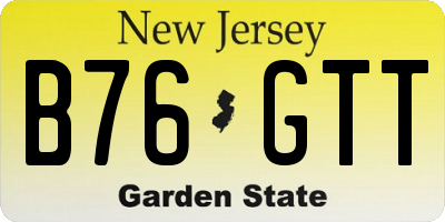 NJ license plate B76GTT
