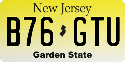 NJ license plate B76GTU