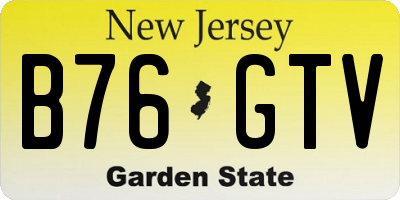 NJ license plate B76GTV