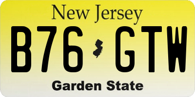 NJ license plate B76GTW