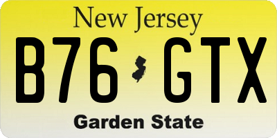 NJ license plate B76GTX