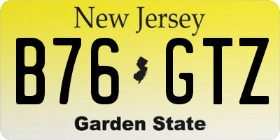 NJ license plate B76GTZ