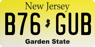 NJ license plate B76GUB