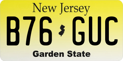 NJ license plate B76GUC