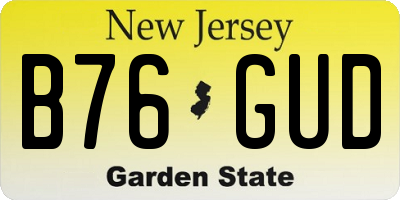 NJ license plate B76GUD