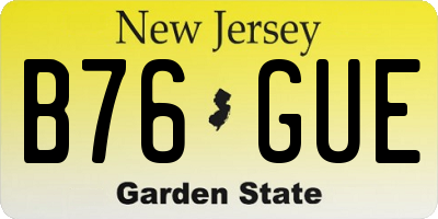 NJ license plate B76GUE