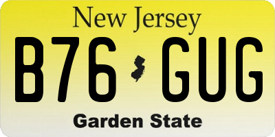 NJ license plate B76GUG