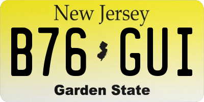 NJ license plate B76GUI