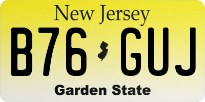 NJ license plate B76GUJ
