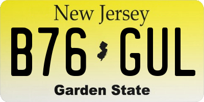 NJ license plate B76GUL