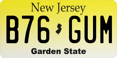 NJ license plate B76GUM