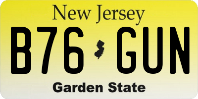 NJ license plate B76GUN