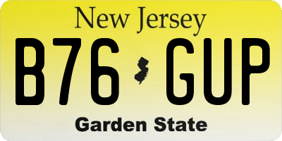 NJ license plate B76GUP