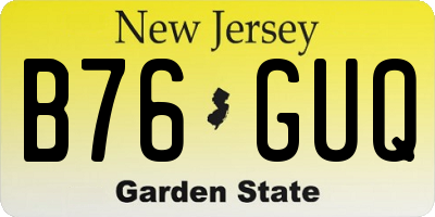 NJ license plate B76GUQ