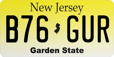 NJ license plate B76GUR