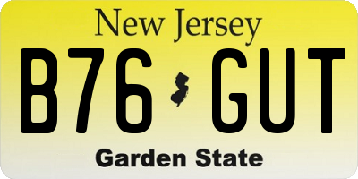 NJ license plate B76GUT