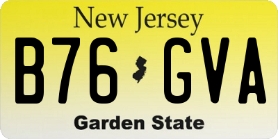 NJ license plate B76GVA