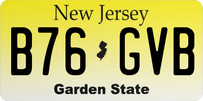 NJ license plate B76GVB