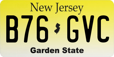 NJ license plate B76GVC