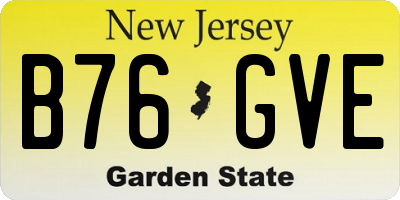 NJ license plate B76GVE