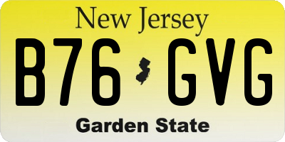 NJ license plate B76GVG