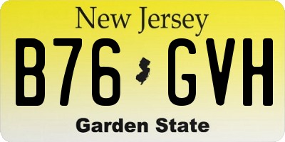 NJ license plate B76GVH