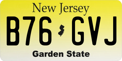 NJ license plate B76GVJ