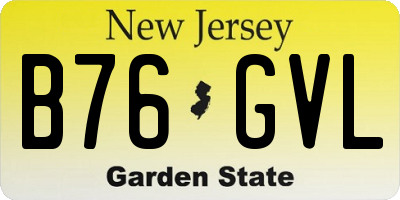 NJ license plate B76GVL