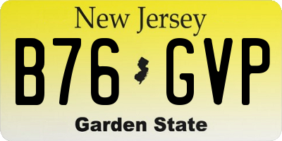 NJ license plate B76GVP