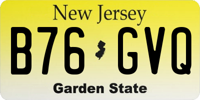 NJ license plate B76GVQ