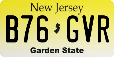 NJ license plate B76GVR