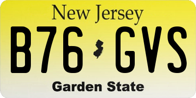 NJ license plate B76GVS