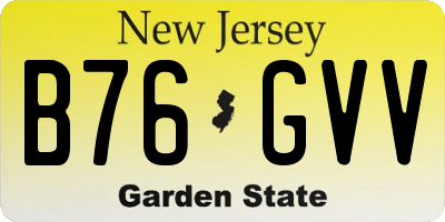 NJ license plate B76GVV