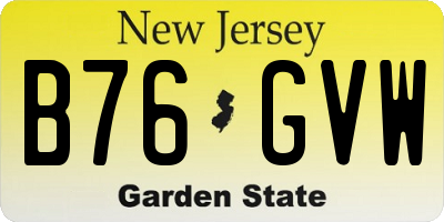 NJ license plate B76GVW