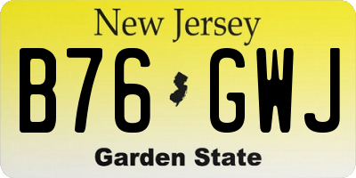 NJ license plate B76GWJ