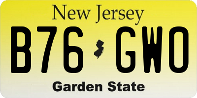 NJ license plate B76GWO