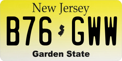 NJ license plate B76GWW