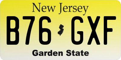 NJ license plate B76GXF
