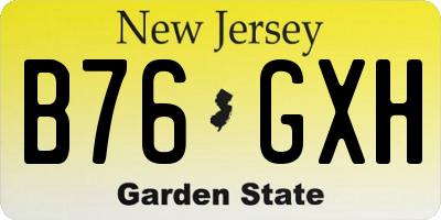 NJ license plate B76GXH