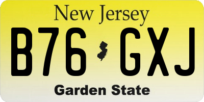 NJ license plate B76GXJ