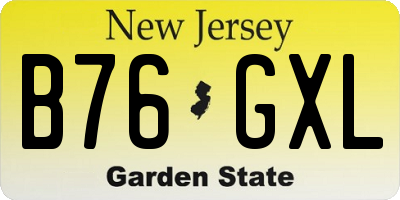 NJ license plate B76GXL