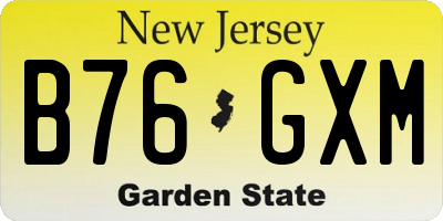 NJ license plate B76GXM