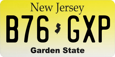 NJ license plate B76GXP