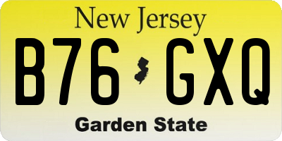 NJ license plate B76GXQ