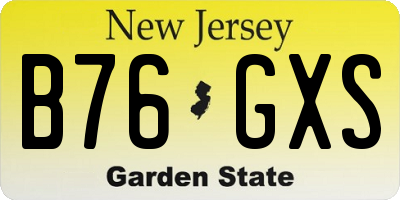 NJ license plate B76GXS